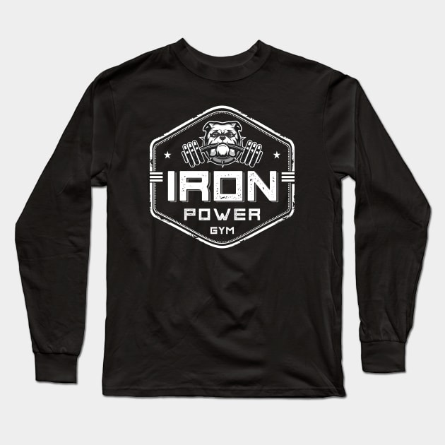 Iron Bulldog Gym Long Sleeve T-Shirt by michony